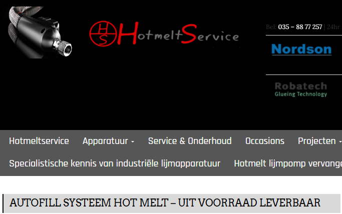 autofill systeem voor bio  hotmelt lijmen